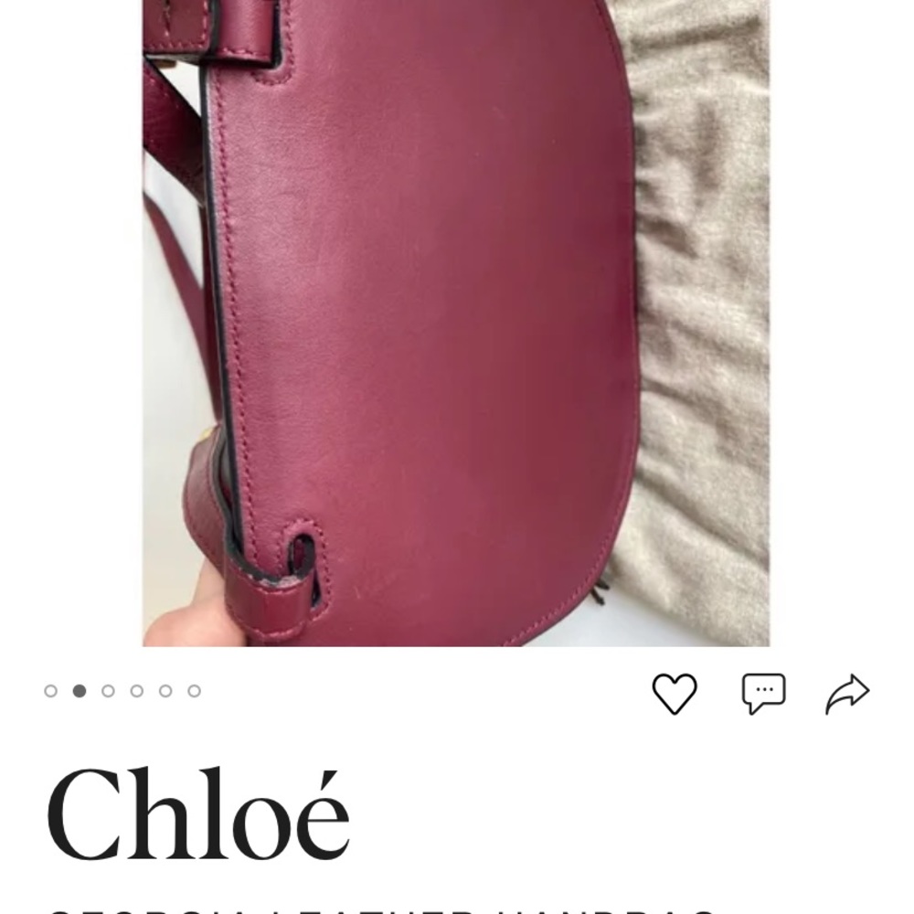 Chloe Georgia maroon leather cross body bag - Picture 3 of 4